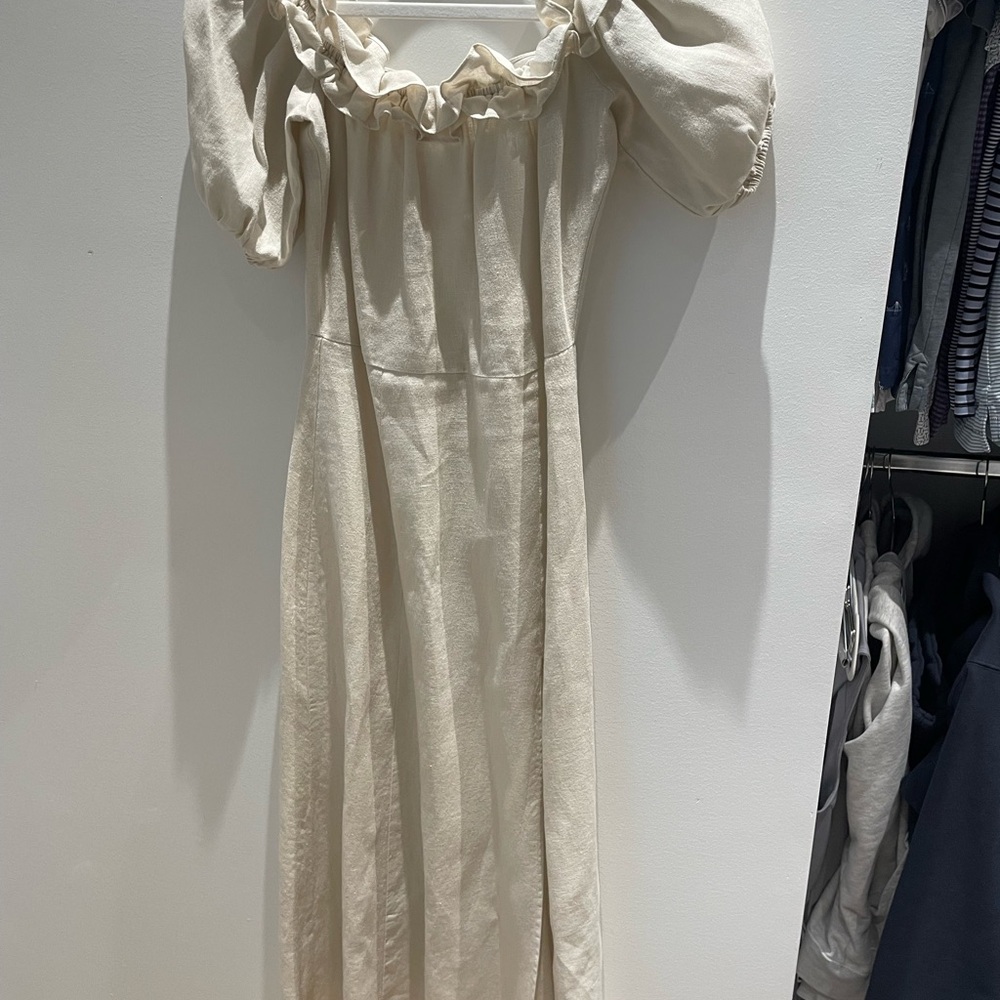 Reformation Cream Midi Dress